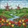Dutch Windmills Tulip Garden River Scene - Home Decor Gift for Garden Lover Stained Glass Suncatcher - 5