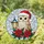 Owl Santa Hat Poinsettia Snowflakes - Christmas Holiday Gift for Owl Lovers Stained Glass Suncatcher - 1