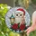 Owl Santa Hat Poinsettia Snowflakes - Christmas Holiday Gift for Owl Lovers Stained Glass Suncatcher - 2