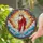 Jesus Christ Welcoming Golden Halo Billowy Clouds Floral Mosaic Home Decor Gift Stained Glass Suncatcher - 2