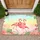 Pink Flamingos Peonies Chrysanthemums Tropical Leaves Tropical Home Decor Bird Lover Gift Doormat - 1