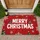 Merry Christmas White Snowflakes Dark Green Trees - Christmas Home Decor Doormat - 1