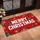 Merry Christmas White Snowflakes Dark Green Trees - Christmas Home Decor Doormat - 4