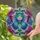 Vibrant Butterfly Outstretched Wings Magenta Blue Flowers Green Leaves - Wildlife Lover Gift Stained Glass Suncatcher - 2