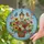 Woven Basket Flowers Butterflies Lantern Blue Aqua Glass Mosaic - Home Decor Gift Stained Glass Suncatcher - 2