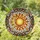 Radiant Sun Crescent Moon Golden Domed Center Faceted Jewels - Home Decor Gift Stained Glass Suncatcher - 1