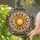 Radiant Sun Crescent Moon Golden Domed Center Faceted Jewels - Home Decor Gift Stained Glass Suncatcher - 2