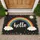 Arcing Rainbow Hello Text Clouds Sun Floral Border - Home Decor Gift Doormat - 1