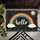 Arcing Rainbow Hello Text Clouds Sun Floral Border - Home Decor Gift Doormat - 6