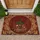 Deep Red Roses Golden LOVE Hearts Scrollwork Filigree Rustic Wood Planks - Home Decor Gift Doormat - 1