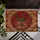 Deep Red Roses Golden LOVE Hearts Scrollwork Filigree Rustic Wood Planks - Home Decor Gift Doormat - 6
