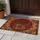 Deep Red Roses Golden LOVE Hearts Scrollwork Filigree Rustic Wood Planks - Home Decor Gift Doormat - 5