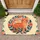Ginger Orange Cat Red Berry Flower Leaf Branches - Home Entryway Decor for Cat Lover Doormat - 1