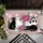 Black White Polka Dot Cats Rose Daisy Wildflower - Home Decor Gift for Cat Lover Doormat - 6