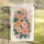 Word Foot Coral Peach Orange Blossoms Teal Green Foliage Reddish Dots - Home Decor Gift Garden Flag - 5