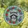 Tiffany Raccoon Bust Red Blue Green Floral Wreath - Home Decor Gift for Wildlife Lover Stained Glass Suncatcher - 1