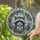 Tiffany Raccoon Bust Red Blue Green Floral Wreath - Home Decor Gift for Wildlife Lover Stained Glass Suncatcher - 2