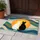 White Black Cat Pair Sun Abstract Landscape - Home Decor Gift Cat Lover Doormat - 5