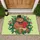 Brown Bear Top Hat Red Heart Botanical - Spring Home Decor Gift for Bear Lover Doormat - 1