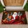 Smiling Santa Claus Christmas Gifts Red Ribbon - Holiday Home Decor Gift Doormat - 1