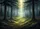 Dramatic Winding Forest Path Lush Green Mossy Rocks Dappled Sunlight - Home Decor Gift Doormat - 7