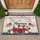 America Script Flag Fireworks Floral - Independence Day Farmhouse Decor Doormat - 1