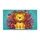 Cartoon Shaggy Mane Lion Lush Field Flowers Floating Hearts - Home Decor Gift for Kids Doormat - 3