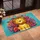 Cartoon Shaggy Mane Lion Lush Field Flowers Floating Hearts - Home Decor Gift for Kids Doormat - 4