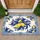 Vibrant Yellow Lemons Blue Floral Scrollwork Frame - Home Decor Gift Doormat - 1