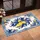 Vibrant Yellow Lemons Blue Floral Scrollwork Frame - Home Decor Gift Doormat - 4