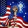 Goldendoodle Dog American Flag Cross - Independence Day Gift for Dog Lovers Stained Glass Suncatcher - 5