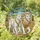 White Lion Lioness Golden Wreath Walking - Wildlife Lover Home Decor Gift Stained Glass Suncatcher - 1