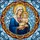 Virgin Mary Baby Jesus Golden Halos Mosaic Border - Religious Home Decor Gift for Believers Stained Glass Suncatcher - 5