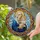 Virgin Mary Baby Jesus Golden Halos Mosaic Border - Religious Home Decor Gift for Believers Stained Glass Suncatcher - 2