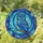 Blue Owl Green Eyes Golden Beak Crescent Moon Celestial Nebulae - Home Decor Gift Stained Glass Suncatcher - 1