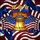 Cracked Liberty Bell American Flags Golden Stars - Independence Day Celebrations Decor Stained Glass Suncatcher - 5