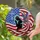 American Flag Bald Eagle Praying Figure Crown of Thorns - Independence Day Gift Stained Glass Suncatcher - 2