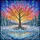 Snowy Tree Bare Branches Sunset Sky Frozen Lake Icicles Icy Mountains - Home Decor Gift Stained Glass Suncatcher - 5