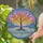Snowy Tree Bare Branches Sunset Sky Frozen Lake Icicles Icy Mountains - Home Decor Gift Stained Glass Suncatcher - 2