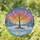 Snowy Tree Bare Branches Sunset Sky Frozen Lake Icicles Icy Mountains - Home Decor Gift Stained Glass Suncatcher - 1