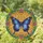 Majestic Butterfly Outstretched Wings Emerald Foliage Pink Flowers - Home Decor Gift Stained Glass Suncatcher - 1