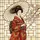 Japanese Woman Kimono Umbrella Sakura Blossoms - Home Decor Gift Stained Glass Suncatcher - 5