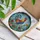 Proud Rooster Blooming Flowers Foliage Blue Sky - Farmhouse Decor Gift for Kitchen Stained Glass Suncatcher - 3