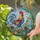 Proud Rooster Blooming Flowers Foliage Blue Sky - Farmhouse Decor Gift for Kitchen Stained Glass Suncatcher - 2