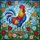 Proud Rooster Blooming Flowers Foliage Blue Sky - Farmhouse Decor Gift for Kitchen Stained Glass Suncatcher - 5