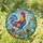 Proud Rooster Blooming Flowers Foliage Blue Sky - Farmhouse Decor Gift for Kitchen Stained Glass Suncatcher - 1