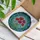 Red Poppies Green Leaves Circular Border Blue Mosaic - Home Decor Gift for Garden Lover Stained Glass Suncatcher - 3
