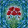 Red Poppies Green Leaves Circular Border Blue Mosaic - Home Decor Gift for Garden Lover Stained Glass Suncatcher - 5