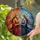 Jesus-like Female Figure Embrace Celestial Sunburst Display - Faith Home Decor Gift Stained Glass Suncatcher - 2