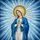 Virgin Mary Praying Golden Halo Radiating Blue Mosaic - Christian Home Decor Gift Stained Glass Suncatcher - 5